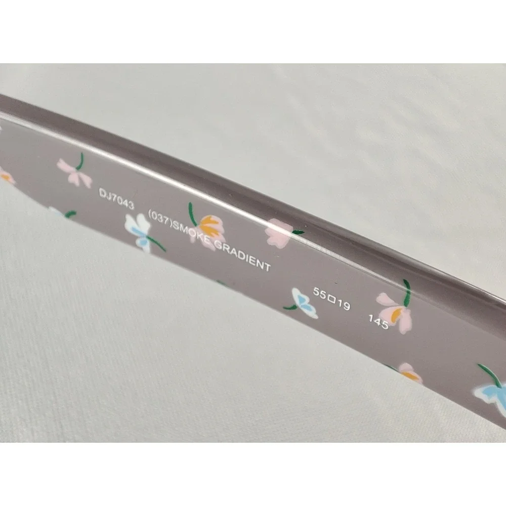 Draper James DJ7043 037 Smoke Gradient Sunglasses Floral Temples 55-19-145 NWT